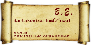 Bartakovics Emánuel névjegykártya